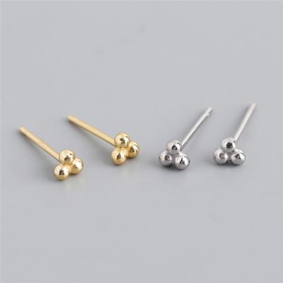 China Small Dots S925 Sterling Silver Stud Earrings Korean Minimalist Environmentally Friendly Jewelry 18K Gold Fashion for sale