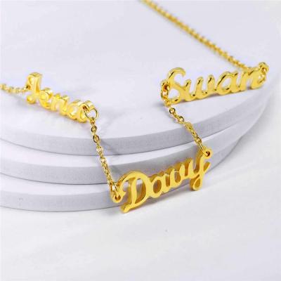 China New Design Environmentally Friendly Personalized Custom Multiple Names Stainless Steel Necklace for sale