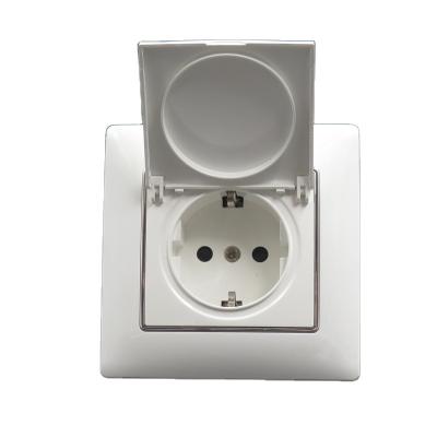 China Residential / general purpose standard waterproof electrical industrial socket and EU dust cover 16A schuko socket for sale