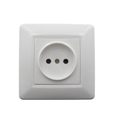 China European standard PC material Russian wall socket electrical white residential/general purpose 16A 220-250V~ 1gang color for sale