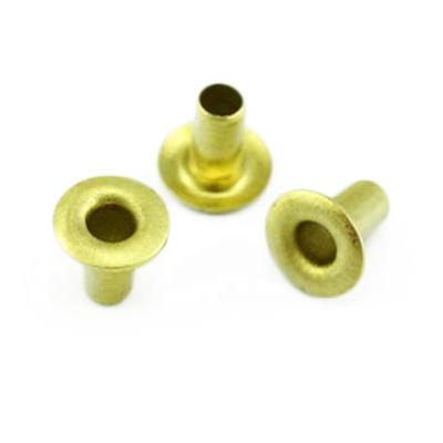 China Custom Hollow Nickel Free Brass Tubular Rivet Brass Metal Grommet For Shoe for sale