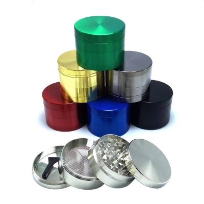 China CNC Sharp Teeth 50mm 4-Layer Tooth Herb Grinder Four-Layer Dense Metal Plate Zinc Alloy Shredder Portable Herb Grinder for sale