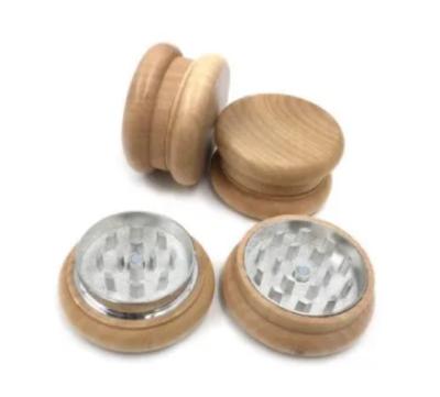 China Wholesale Handmade Custom Wood Grinding Cigarette Accessories Manual Herb Grinder 52mm Logo Portable Wooden Smoking Tobacco for sale