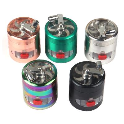 China The classic the manufacturer directly sells 63mm metal manual drawer colorful gradient color cigarette herb grinder 4 layers for sale