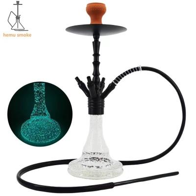 China High Quality Factory Water Pipe Aluminum Glow-in-the-Dark Glass Hookah Middle Four Tubes Deluxe Silicone Tube for sale