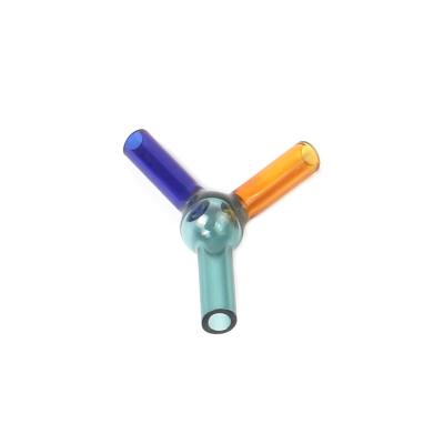 China New Fashion Hookah Shisha Accessories High Quality Mixed Color Wholesale Shesha Three Plug Glass Cigarette Custom Hookah Accessories for sale