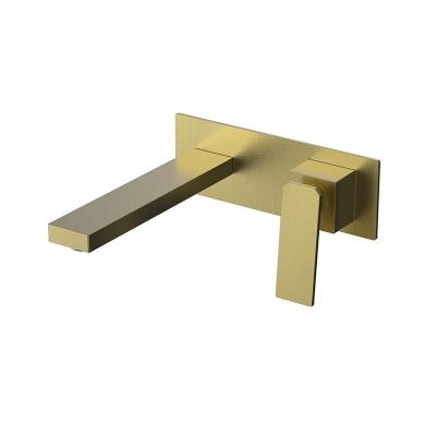 China Modern Factory Bathroom Gold Plated Luxury Brass Single Lever Concealed Faucet for sale