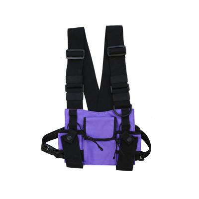 China Universal Tactical Sports Front Chest Bag Pouch Vest Running Black Water Proof Outdoor Sports for sale