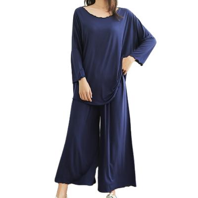 China Factory Direct Breathable Plus Size Autumn And Winter Women's Home Wear Loose Long Sleeve Pajamas Two Piece Set for sale