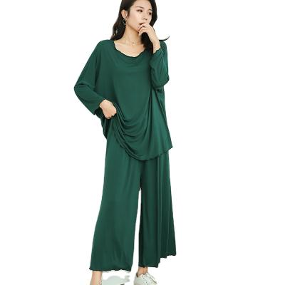 China New Style Breathable Plus Size Autumn And Winter Women's Home Wear Loose Long Sleeve Pajamas Two Piece Set for sale