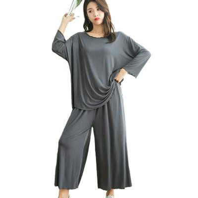 China Plus Size Autumn And Winter Women's New Breathable Best Selling Home Wear Loose Long Sleeve Pajamas Two Piece Set for sale