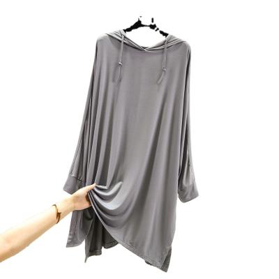 China New Fashion Summer New Fashion T-shirt Long Sleeve Breathable Hooded Nightgown Casual Loose Thin Home Wear for sale