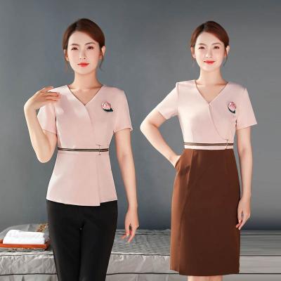 China High quality custom made elegant spa tunic and robes beauty salon spa uniform uniform for lady for sale