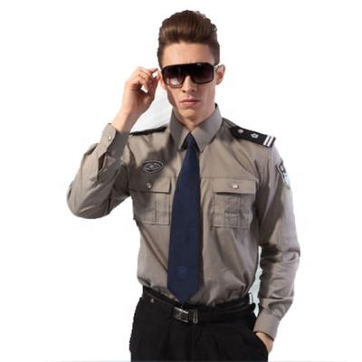 China Anti-pilling latest hot sale cheap light weight long sleeve turn down collar security uniforms security shirts for man for sale