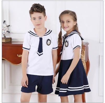 China Summer baby anti-pilling pinafore dress new design school uniform kindergarten school pinafore uniform for sale