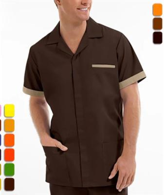 China Anti-pilling New Custom Designer Hotel Staff Room Service Waiter Waitress Housekeeping Hotel Uniforms With Private Logo for sale