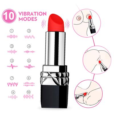 China 10 Speed ​​Vibration Bullet Lipstick Vibrator Female Sex Vibrator New For Female Lipstick Vibrator Sex Toy for sale