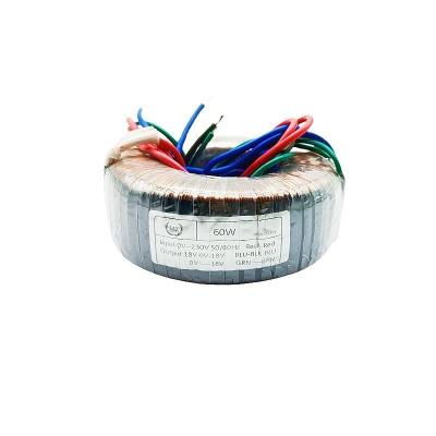 China Custom 60W Low Frequency Transformer Toroidal Transformer 110V 220V 230V To 12V 15V 18V  For Audio Power Amplifiers for sale