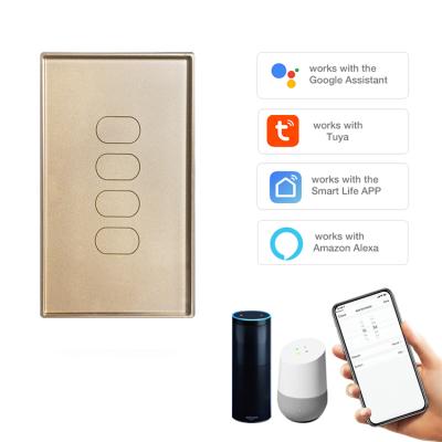 China smart strip lamp switch zigbee 4 tuya voice control life wifi touch timing smart switch for sale