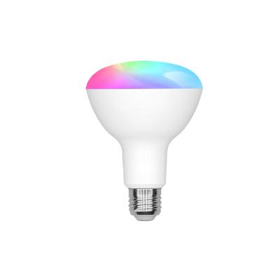 China Smart hotel mood light bulbs e27 br30 outdoor led light bulb rgb google home voice control 110-240v smart light bulb for sale