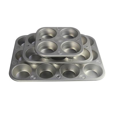 China High Quality Metal Round Bun Baking Mold, Good Quality Bun Tray 4/6/12 Cup Cake Baking Mold for sale