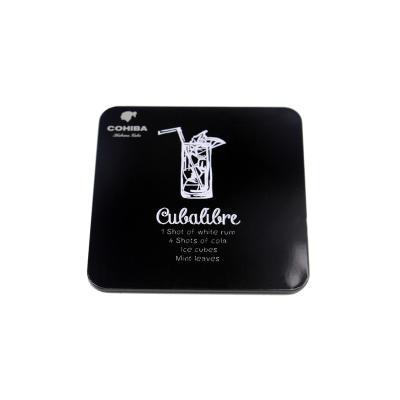 China Tinplate OEM Factory Customized Metal Tin Coaster Whiskey For Drinks, Coasters For Drinks Custom Gift for sale