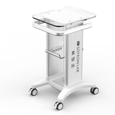 China Modern White And Black Acrylic Slimming Machine Trolley For Beauty Salon Instrument for sale