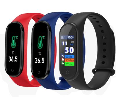 China 2021 Newest Touch Screen Wristband Smart Band Smart Body Temperature Wristband Measurement Thermometer for sale