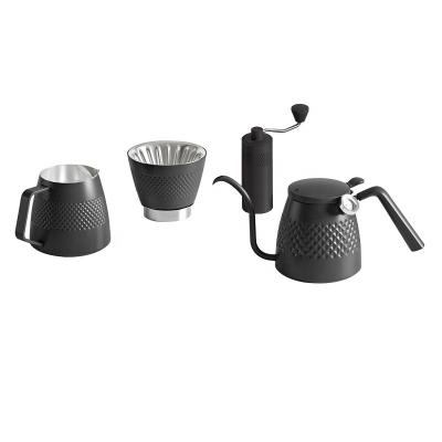 China Akimta Gooseneck Sustainable Drip Pot Manual Coffee Grinder Pour Over Coffee Set for sale