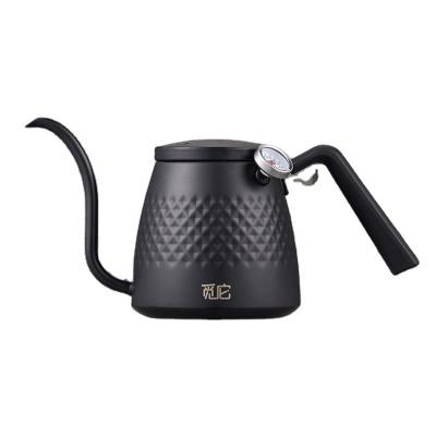 China WITH LID Stainless Steel Coffee Maker Drip Coffee Pot Hot Plate Gooseneck Coffee Kettle with Thermometer for sale