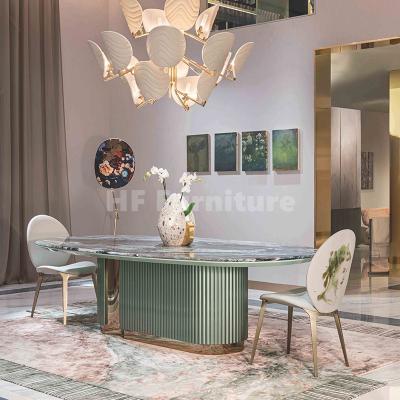 China (Other)Adjustable Modern Home Furniture Dining Table Set Marble Top Dining Table for sale