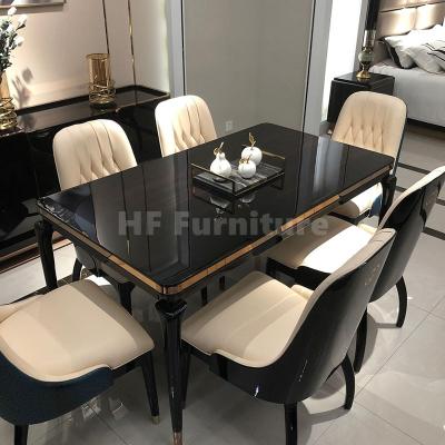 China (Other) adjustable dining table and chairs square dining set with 6 chairs dining table for sale