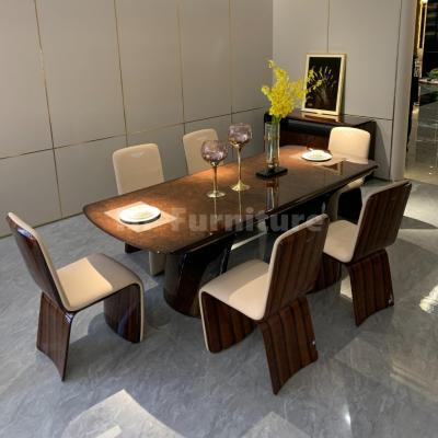 China Hot Sale Adjustable Modern Dining Table Wood Dining Table (Other) Set 6 Seater for sale