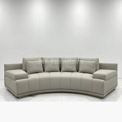 China Modern Curved Modular Furniture Living Room Sofa Leather for sale