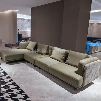 China Hotel Modular Sofas Italian Leather Sofa Corner For Living Room Furniture Set for sale