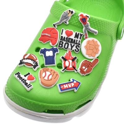 China Wholesale PVC Croc Clog Charms Basketball Team Logo Charm For Ball Lover Team Steeler Redskins Raider Nfl Football Sports Baseball for sale