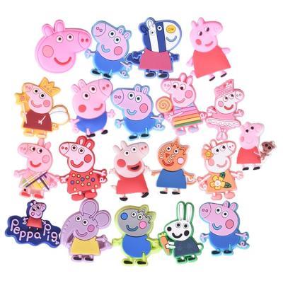 China Hoop Charm Lovely Peppa Pig PVC Shoe Charms For Hoop Shoes Decoration Croc Custom Charm for sale