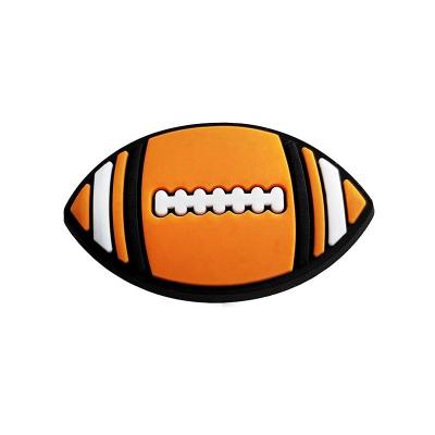 China Clog Charm Newcomer Cartoon American Footballs 2023 NFL Shoe Charms Clogs Decoration Accessories Croc Charm for sale