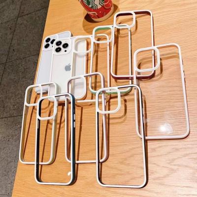 China Shockproof High Transparent Anti-drop Mobile Phone Case Camera Yellow Protector For Iphone 7/8 XR Xsmax 11 6.1 11 promax 12 6.1 12 pro for sale