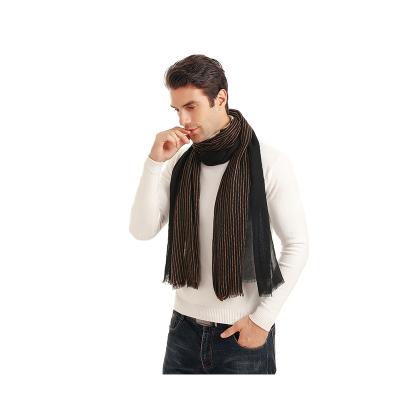 China 2021Winter Newest Shawl Scarf Classic Vertical Stripe Scarf Polyester Warm Long Scarf For Men for sale