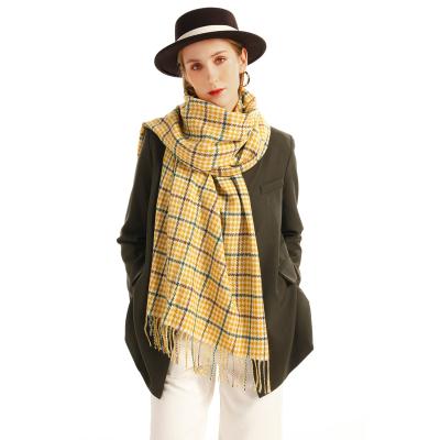 China Winter Comfortable Warm Cashmere Houndstooth Scarf Women Imitation Polyester Scarf Pashmina 2021 for sale