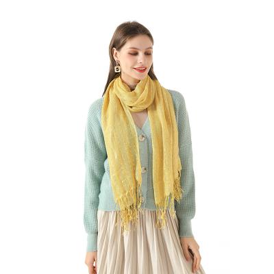 China 2021 New Arrivals Comfortable Fashion Colorful Spring Long Tassel Scarf For Elegant Women for sale