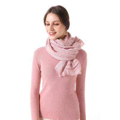 China 2021 Fashion Comfortable New Design Spring Pink Scarf Women Wholesale Sahwl Pashmina for sale