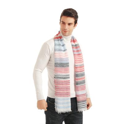 China Factory Price Custom Made American European Comfortable 100% Polyester Gray Red Scarf For Man for sale