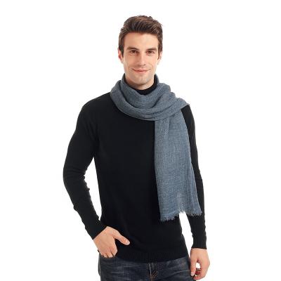 China Best Selling 80% Price European American Cotton 20% Canvas Blue Scarf For Men's Shawl for sale