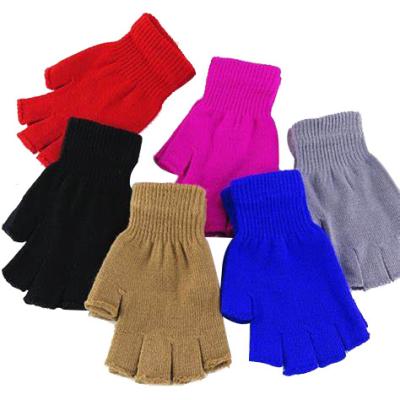 China Knitted Fashion Customized Color Shorts Half Finger Fingerless Knit Wrist Workout Warm Winter Gloves for sale