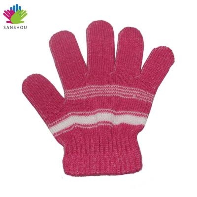 China SANSHOU Verified Factory Wholesale OEM Kids Warm Knit Winter Pupils Cool Winter Warm Children Gloves for sale