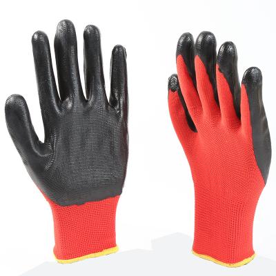 China Manufacturer Cut Resistant Wet Grip Liner Industrial Glove With Nitrile Dip Palm for sale