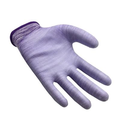 China SANSHOU Industrial Colorful Protection PU Coated Anti-Static Scratch Paint Protective Anti-Slip Dust-Proof Electronic Work Gloves For Work for sale