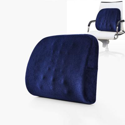 China Wholesale Chair Pillow Memory Foam Massage Memory Foam Waist Support Cushion Blue For Office for sale